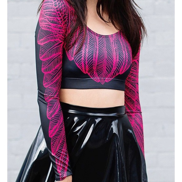 Blackmilk Tops - BlackMilk Blood Wing Crop Top